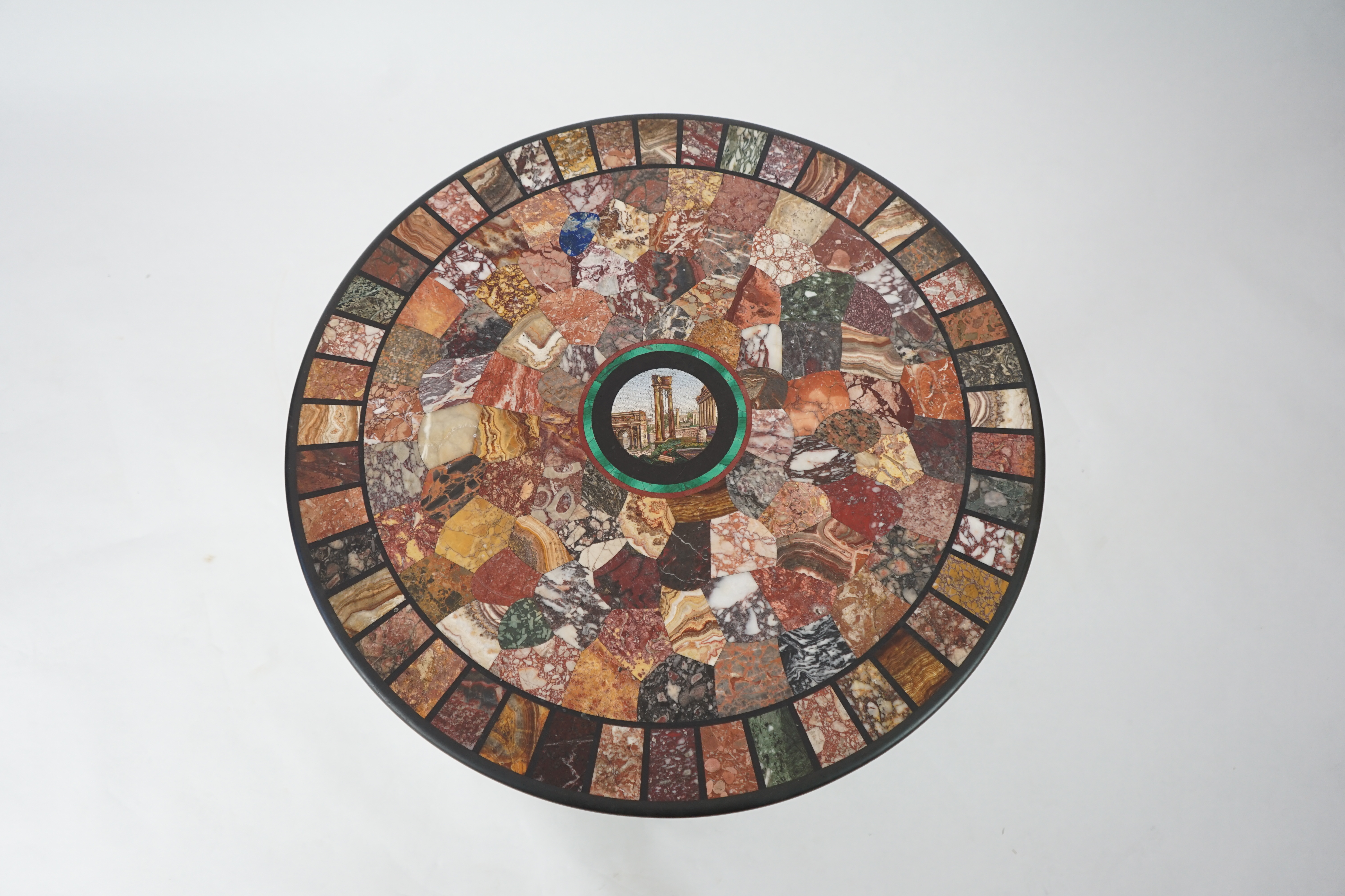 A 19th century Italian micro mosaic and specimen marble topped centre table